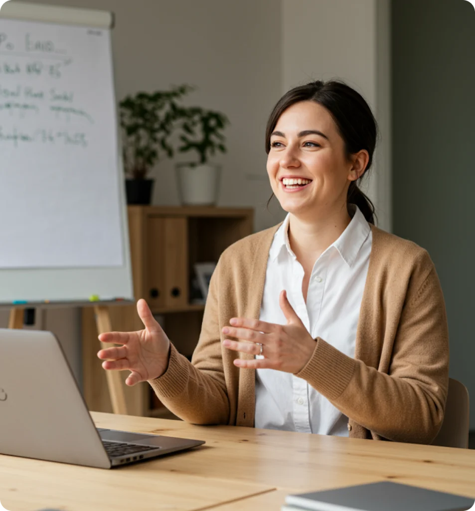 SECOT mujer delante de portatil